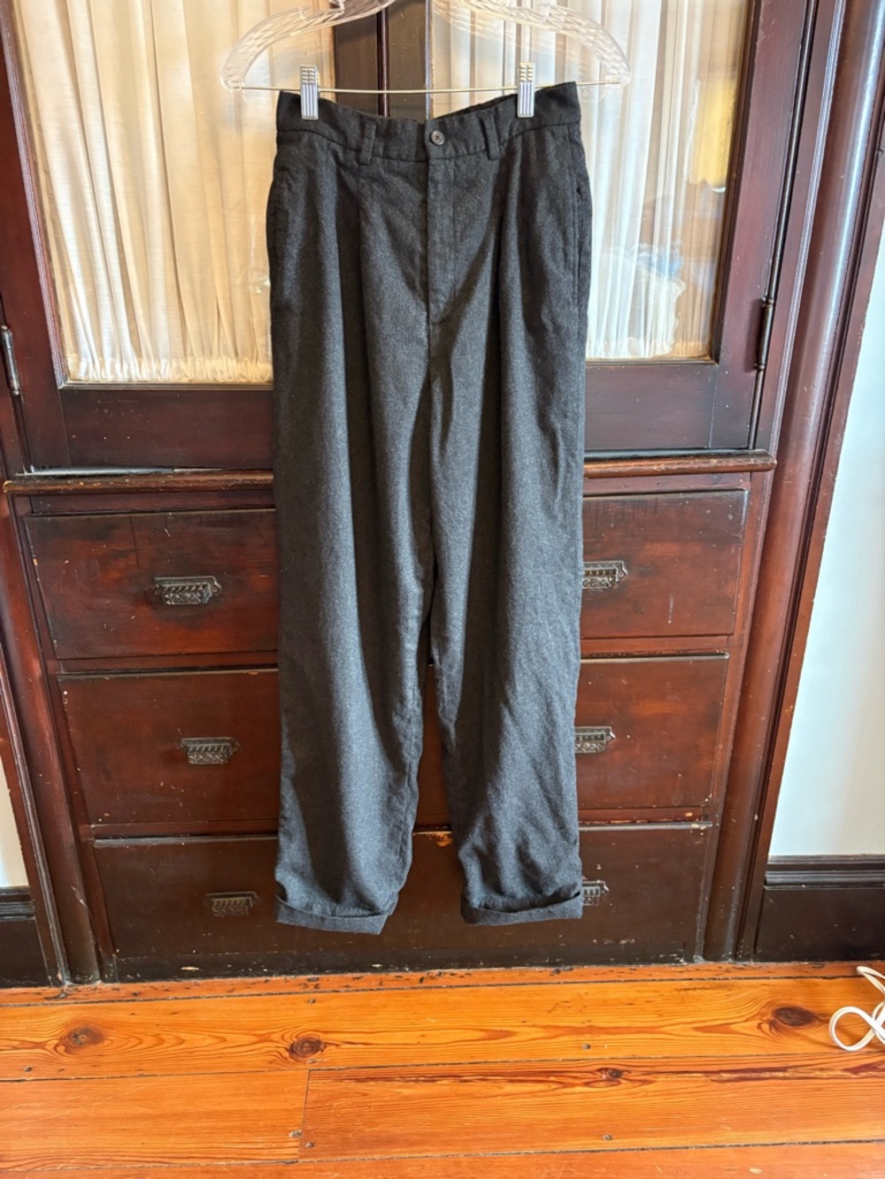 Vintage Ralph Lauren Blue Label Dark Gray Wool Trousers
